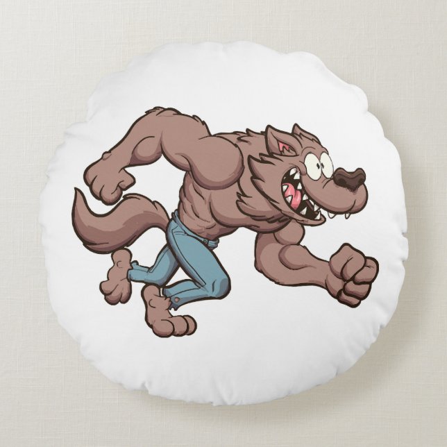 Running Werewolf Round Cushion (Front)