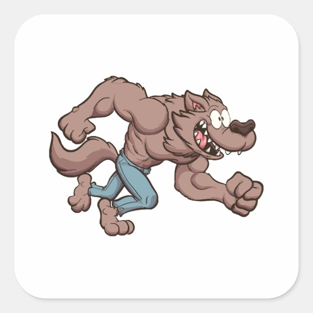 Running Werewolf Square Sticker (Front)