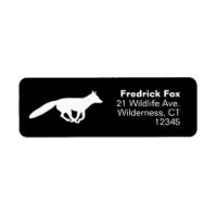 Running White Fox Silhouette Return Address
