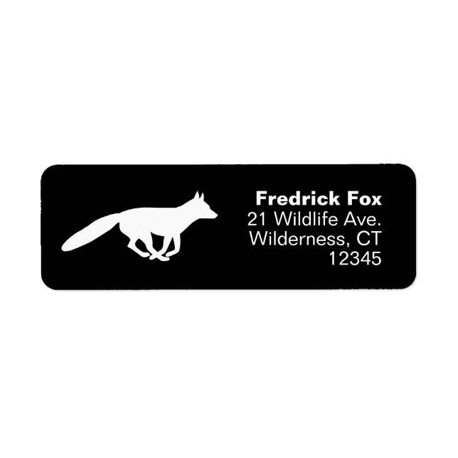 Running White Fox Silhouette Return Address (Front)