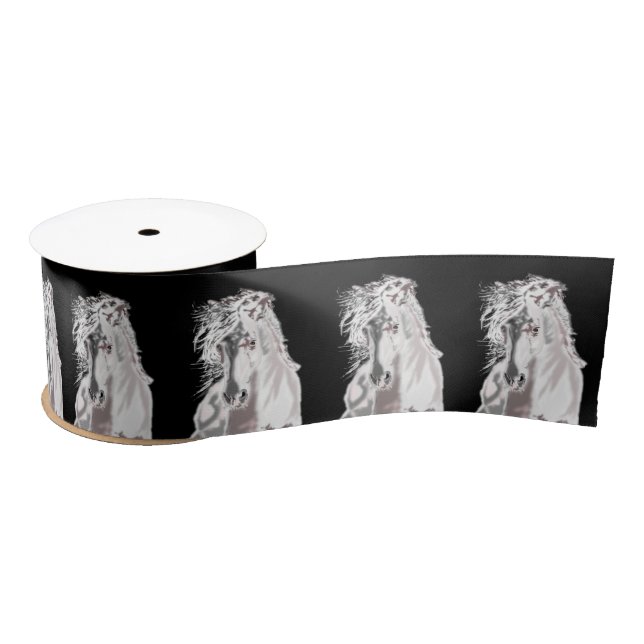 Running White Horses Satin Ribbon - Your Colours (Spool)