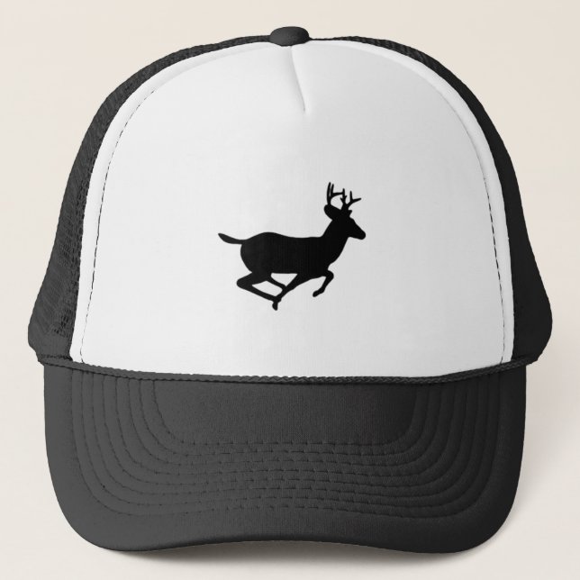 Running White Tail Deer Logo Trucker Hat (Front)