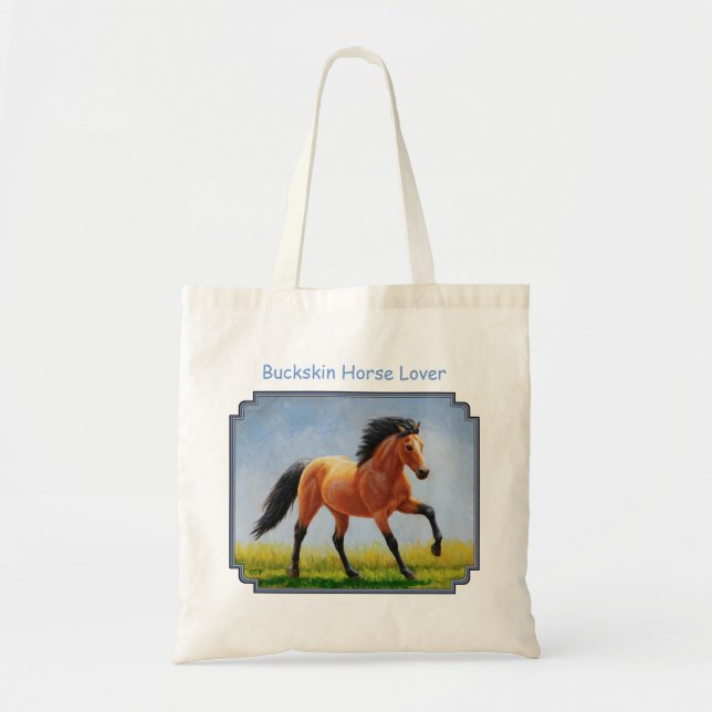 Running Wild Buckskin Horse Tote Bag (Front)