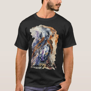 Running Wild Horse, Watercolor Painting Print T-Shirt