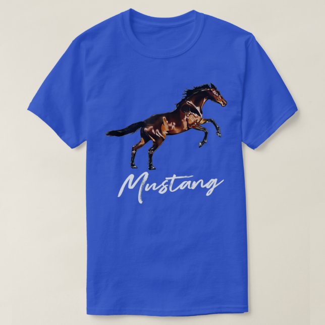Running Wild Mustang Horse breed Equestrian Lover  T-Shirt (Design Front)