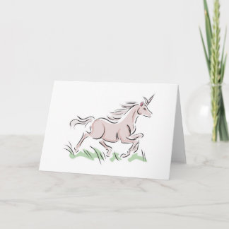 running wild pink unicorn card
