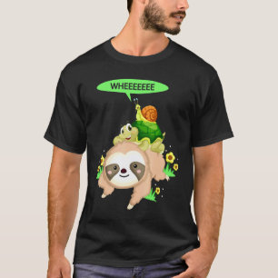Running Wild Sloth Turtle Snail T-Shirt