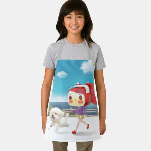 Running with Dog by the Sea Apron