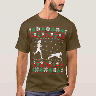 Running With Dogs Ugly Xmas Sweater Running Xmas L
