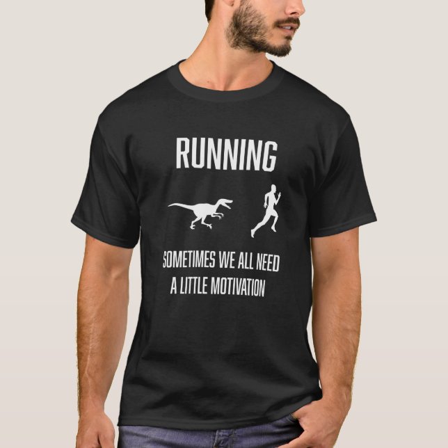 Running With Motivation  Rex Runner Marathon T-Shirt (Front)