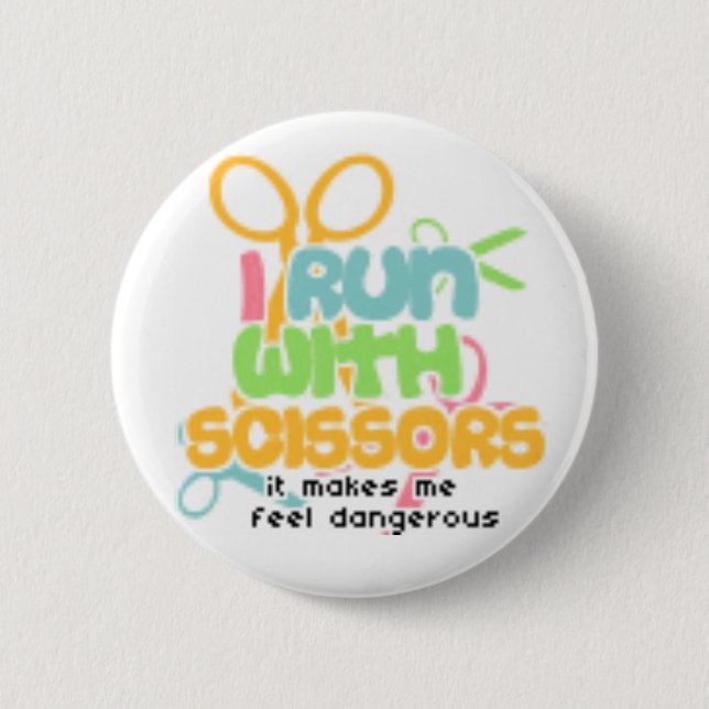 Running With Scissors 6 Cm Round Badge (Front)