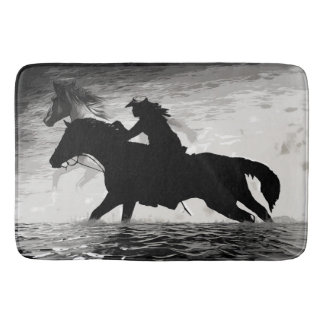 Running with Spirits - Horses Bath Mat