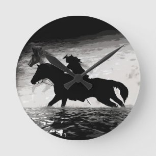 Running with Spirits - Horses  Round Clock