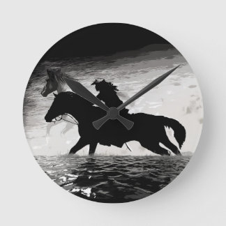 Running with Spirits - Horses Round Clock