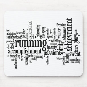 Running Word Cloud Mouse Pad