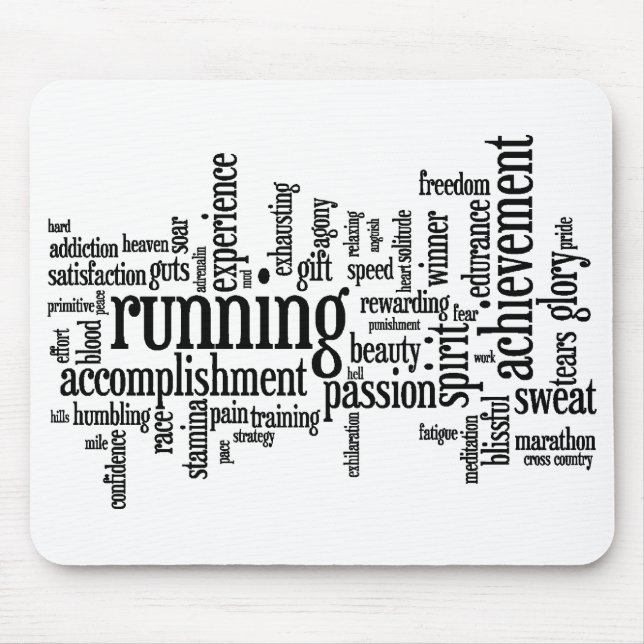 Running Word Cloud Mouse Pad (Front)
