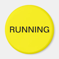 Running yellow dishwasher magnet