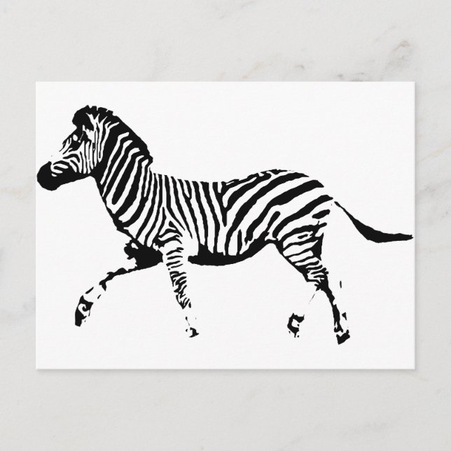 Running Zebra Postcard (Front)