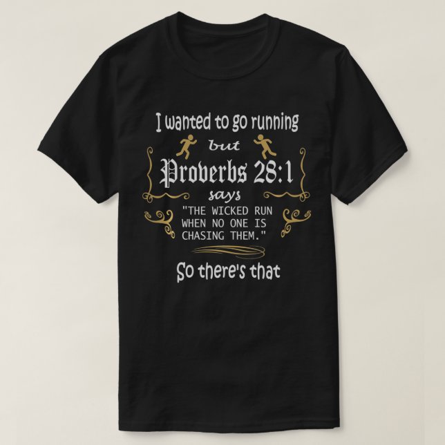 RunningJogging Humour Biblical Proverbs  T-Shirt (Design Front)