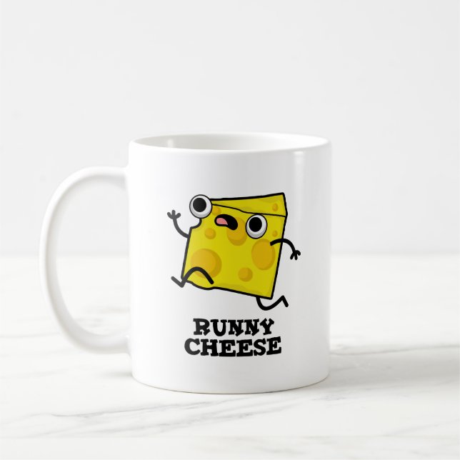 Runny Cheese Funny Food Pun  Coffee Mug (Left)