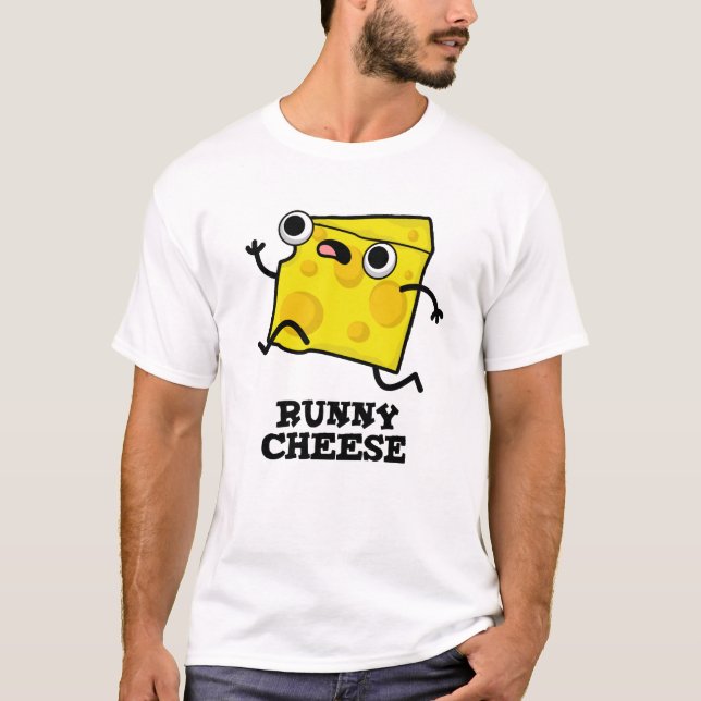 Runny Cheese Funny Food Pun  T-Shirt (Front)