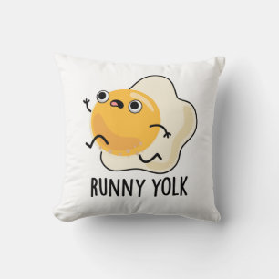 Runny Yolk Funny Food Egg Pun Cushion