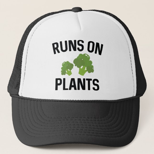 Runs On Plants Trucker Hat (Front)