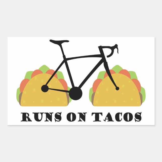 Runs On Tacos Rectangular Sticker (Front)