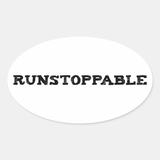 Runstoppable Oval Sticker (Front)