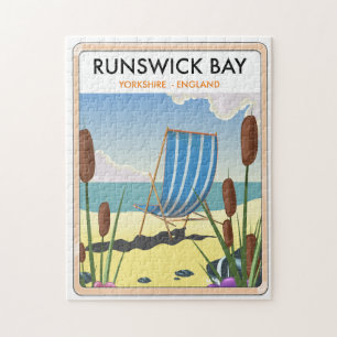 Runswick Bay Yorkshire travel poster Jigsaw Puzzle