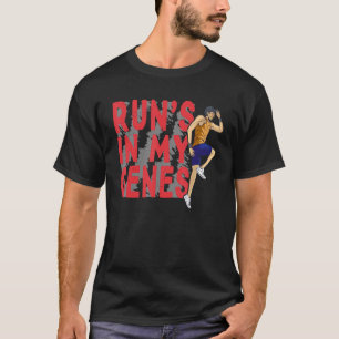 Runu2019s In My Genes  Marathon And Running T-Shirt