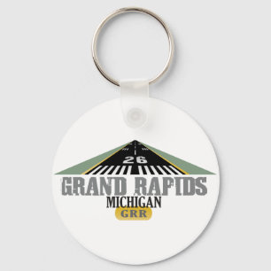 Runway 26 - Grand Rapids Michigan GRR Key Ring
