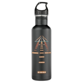 Runway Night View Aviation  710 Ml Water Bottle