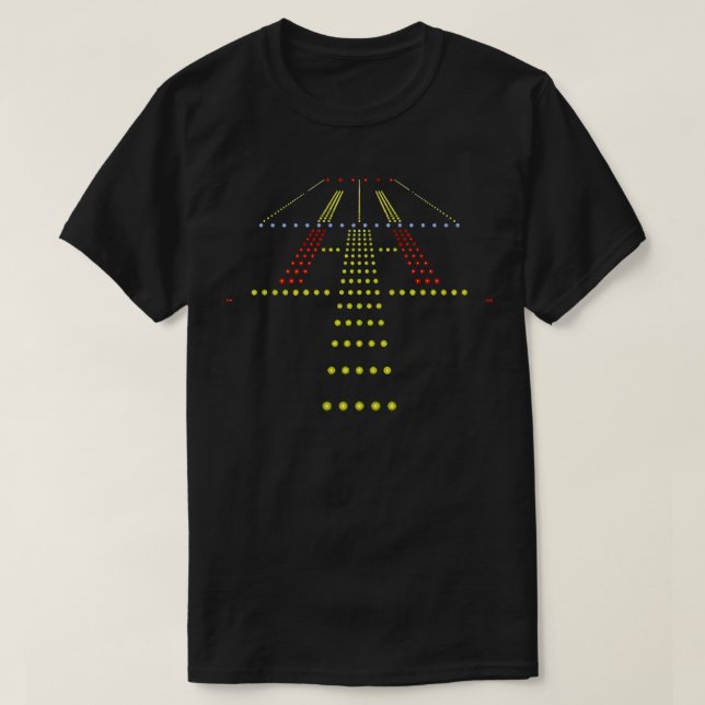 Runway Night View Aviation Airport Lights684 T-Shirt (Design Front)