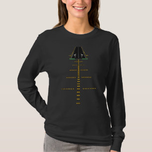 Runway Night View Aviation Airport Lights T-Shirt