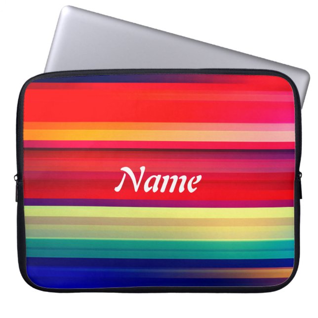 Runway Rainbow Personalise Name or Initials Laptop Sleeve (Front)