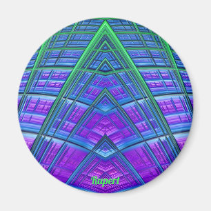 RUPERT ~ Blue, Green and Purple ~Abstract Fractal Magnet