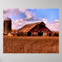 Rural America Barn Scene Poster