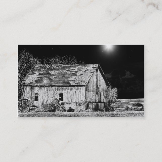 Rural Barn at night Business Card (Front)