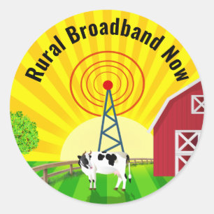 Rural Broadband Now Classic Round Sticker