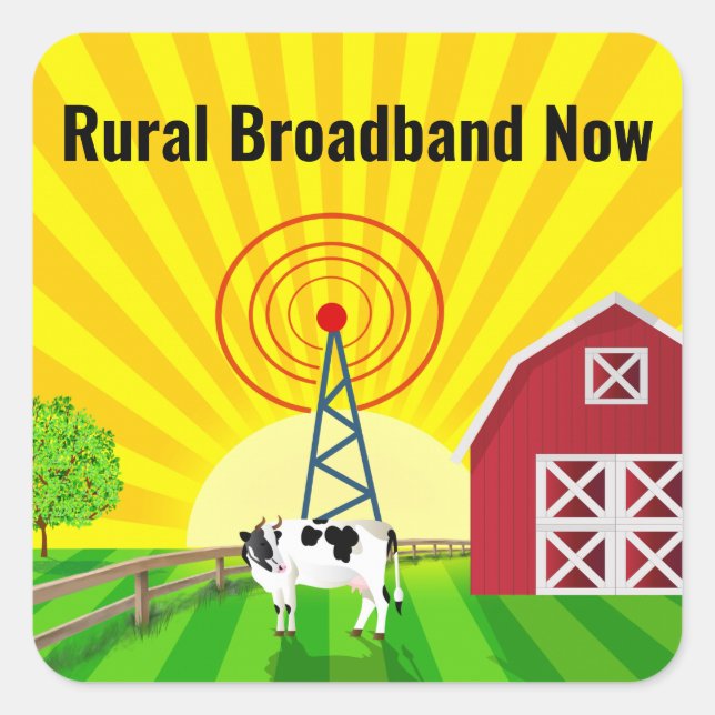 Rural Broadband Now Square Sticker (Front)