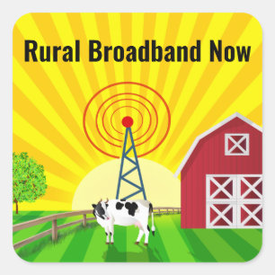 Rural Broadband Now Square Sticker