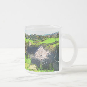 RURAL CHURCH FROSTED GLASS COFFEE MUG
