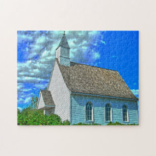 Rural Church in Quebec Canada. Jigsaw Puzzle