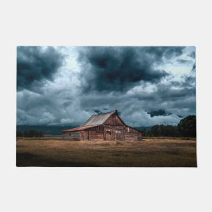 Rural Country Cabin During Storm Floor Mat