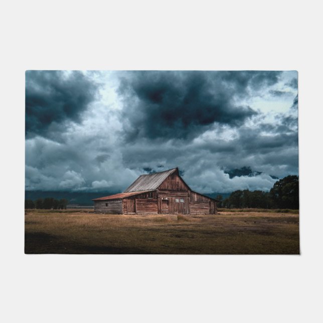 Rural Country Cabin During Storm Floor Mat (Front)