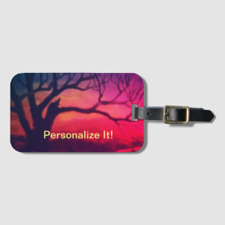 Rural country landscape luggage tag