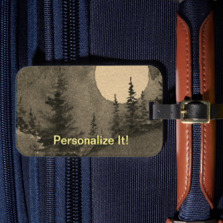 Rural country landscape luggage tag