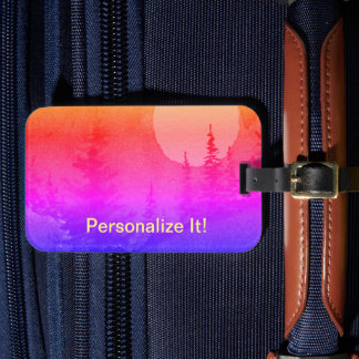 Rural country landscape luggage tag