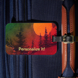 Rural country landscape luggage tag